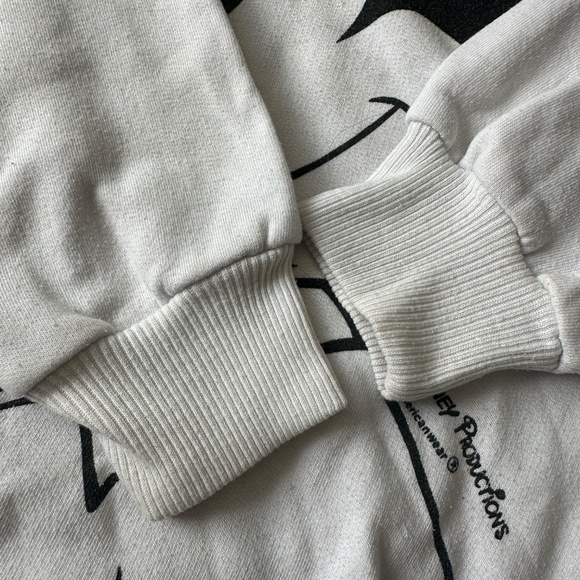 Vintage Mickey Mouse 80s Double Printed Sweatshirt White Oversized Size Small - Picture 4 of 11